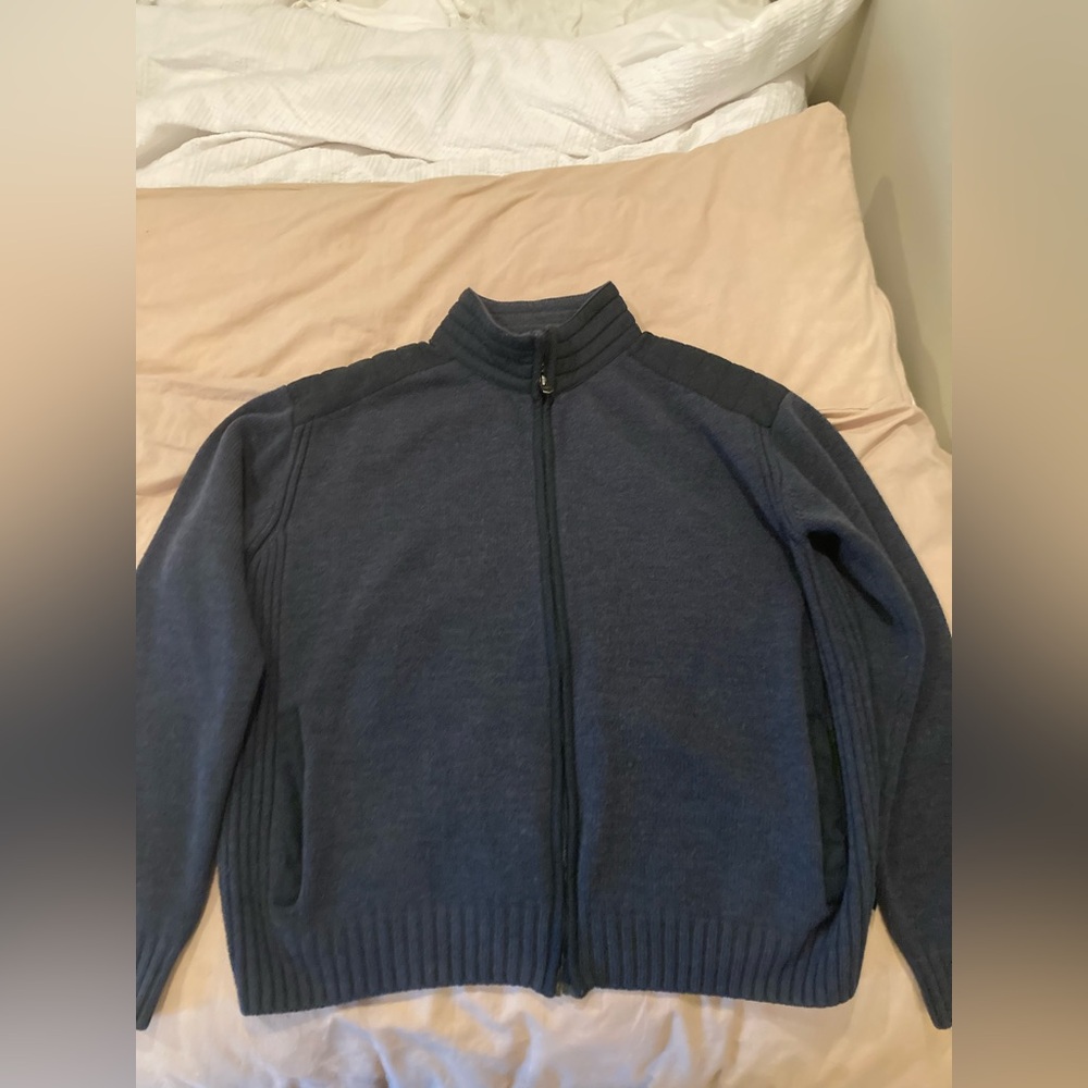 KUHL Jacket Rigor Full Zip Men's Merino Wool in Navy Blue